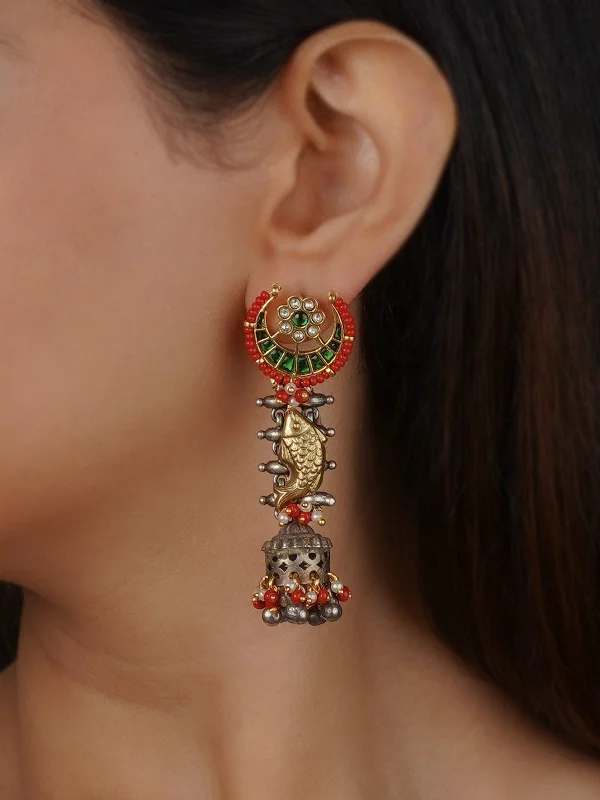 Exquisite women's earrings -Multicolor Tribal Earrings - EK-SFEAR403M