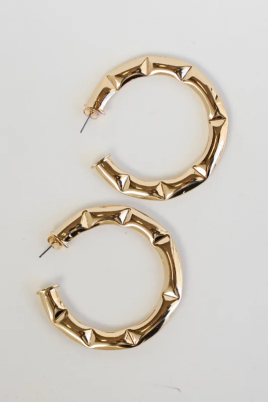 Black women's earrings -FINAL SALE - Alexa Gold Hoop Earrings