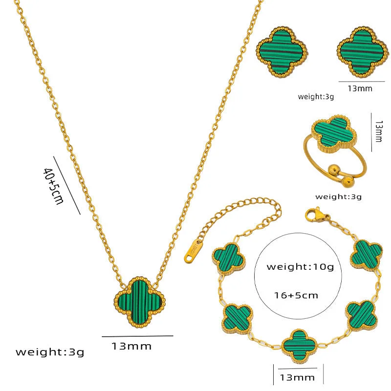 913-1-1.3 Big Green Clover Four piece Set