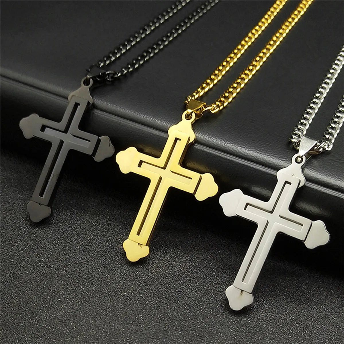 Women’s floral necklaces-Simple Style Cross 304 Stainless Steel Plating Unisex Pendant Necklace