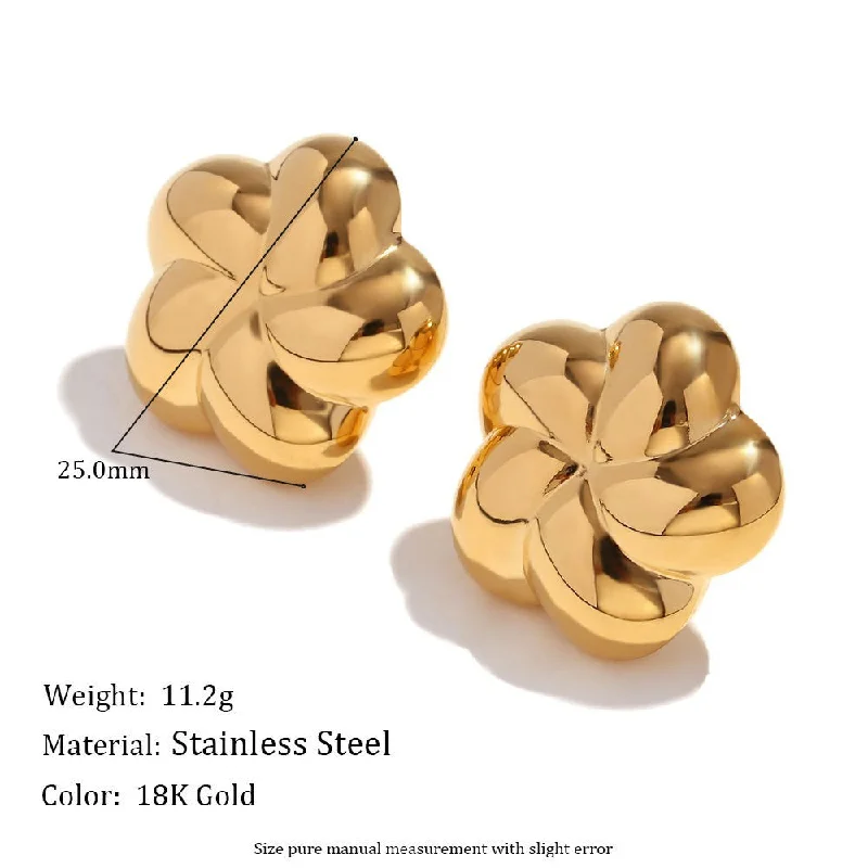 Rotating Flower Earrings - Gold