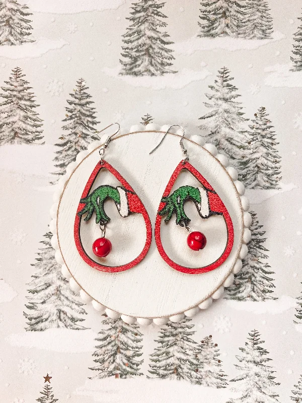 Women's earrings with pearl inlays -Adorable Silly Christmas Earrings