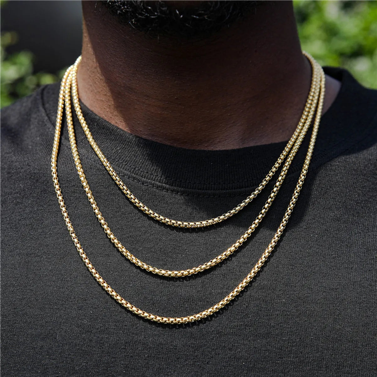 Women’s layered necklaces-Streetwear Solid Color Stainless Steel Plating Men'S Necklace