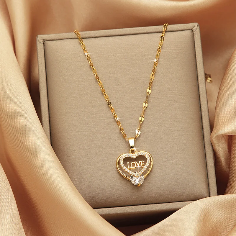 X5445# Light Luxury Love Heart Necklace