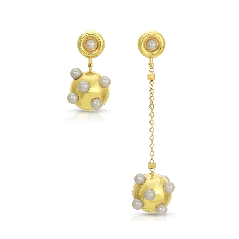 Gemstone earrings for women -Orbitini Drop Earrings