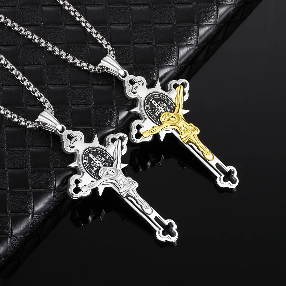 Women’s wedding pendant necklaces-Hip-Hop Cross 304 Stainless Steel Plating Men'S