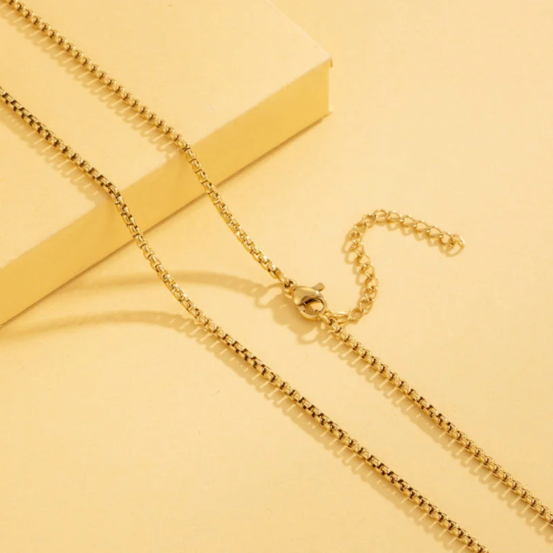 Square Pearl Chain Gold