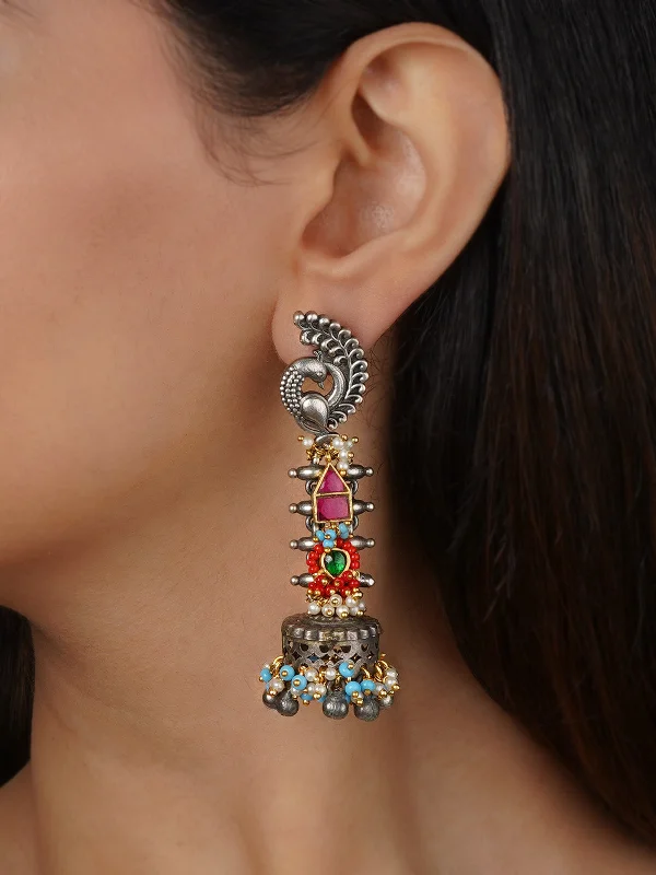 Women's stud earrings -Multicolor Tribal Earrings - EK-SFEAR414