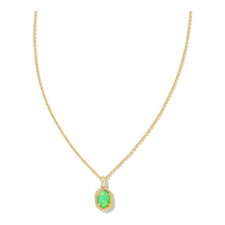 Women’s love pendant necklaces-Kendra Scott Gold Daphne Necklace in Bright Green Kyocera Opal