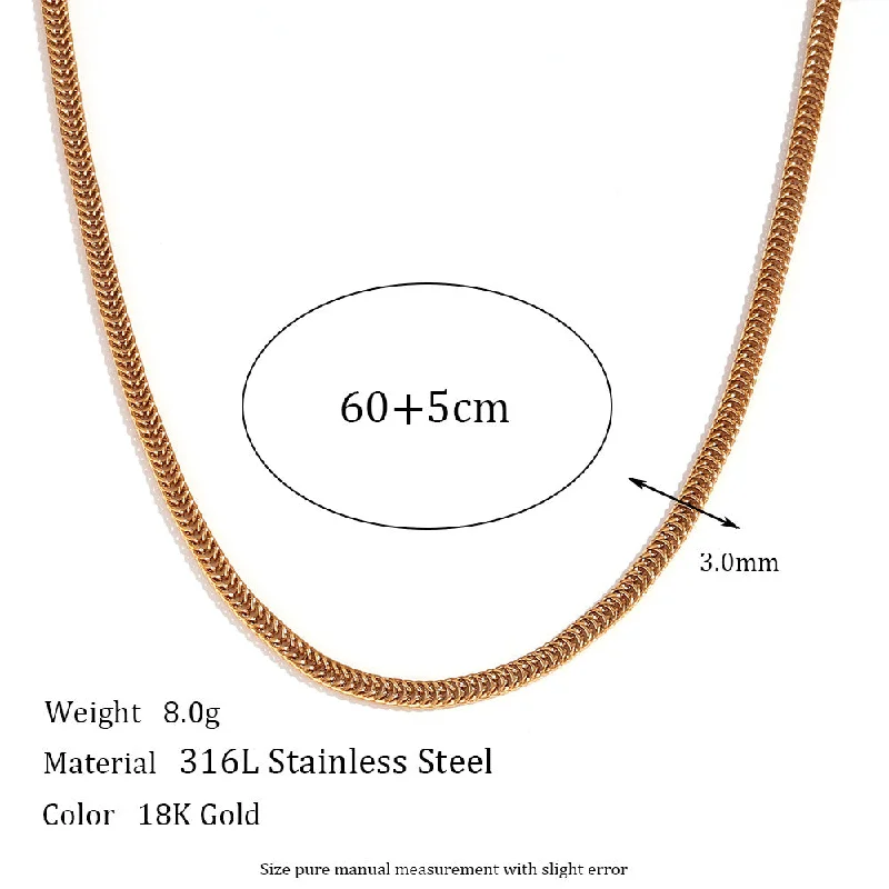 3mm Fox Tail Chain - Gold Necklace -60cm 5cm