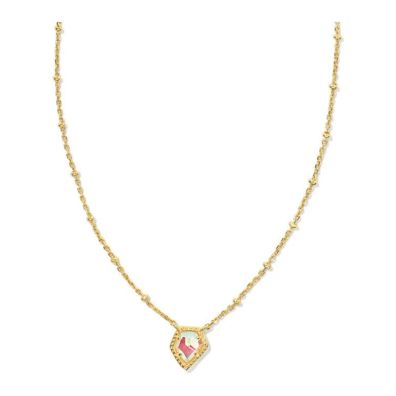 Women’s gold necklaces-Kendra Scott Tess Gold Satellite Necklace in Dichroic Glass