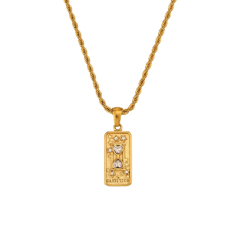 Tarot Fried Dough Twists Chain Necklace - Gold - Enjoy Now