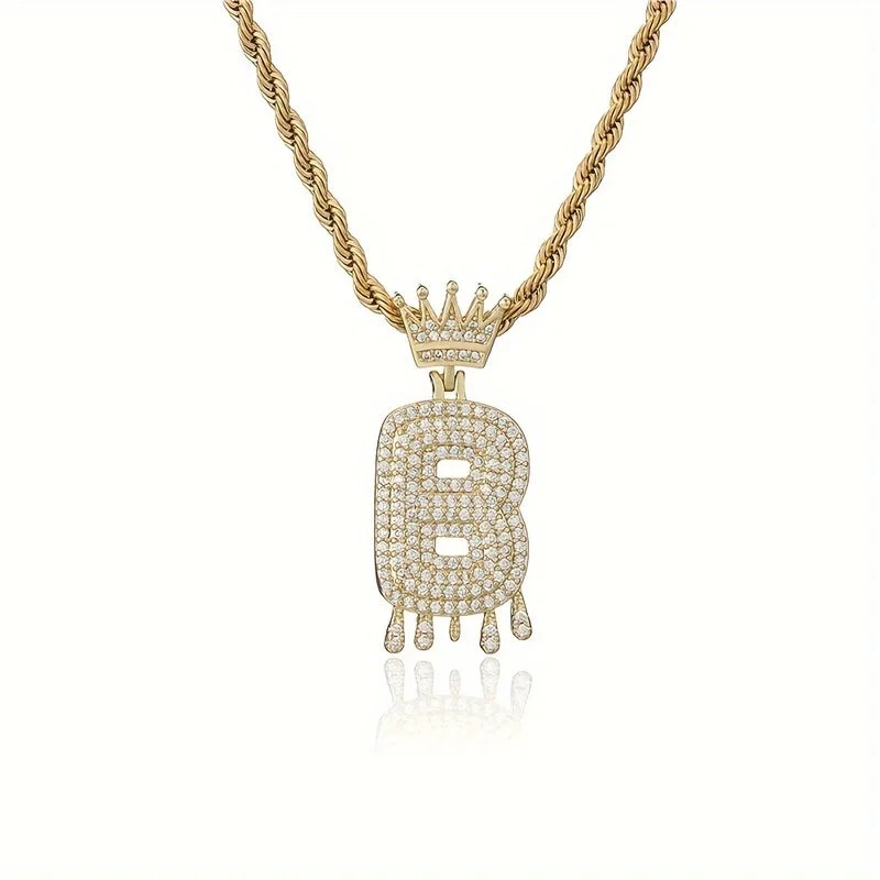 Gold|B Pendant without Chain