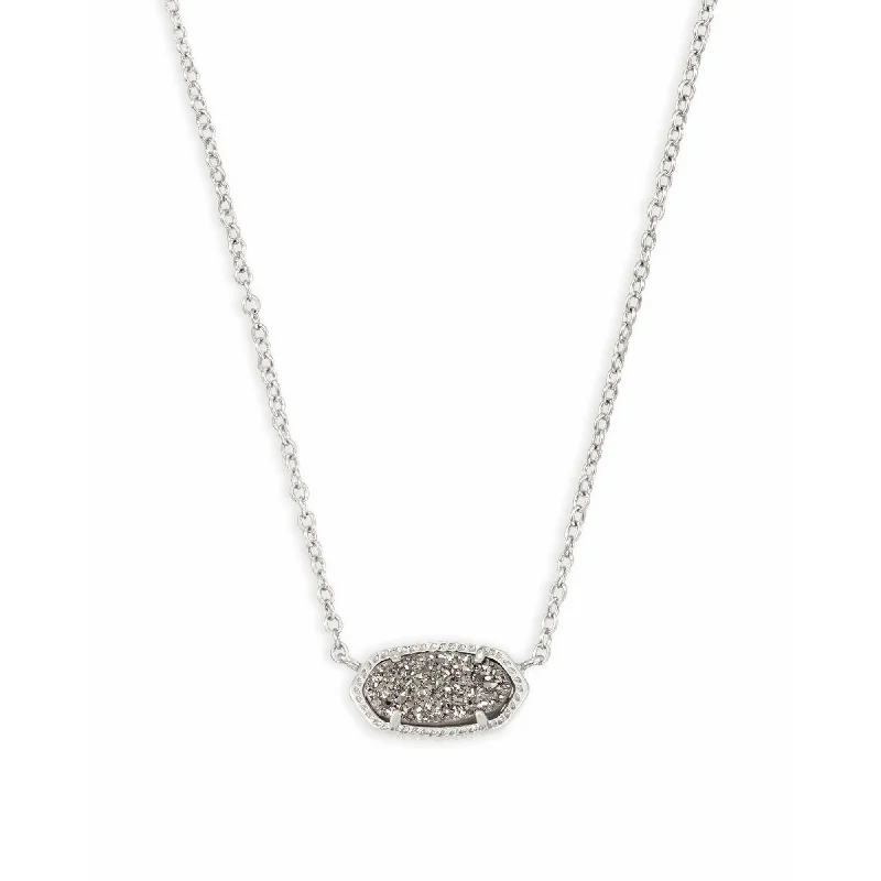 Women’s adjustable necklaces-Kendra Scott Elisa Silver Pendant Necklace In Platinum Drusy