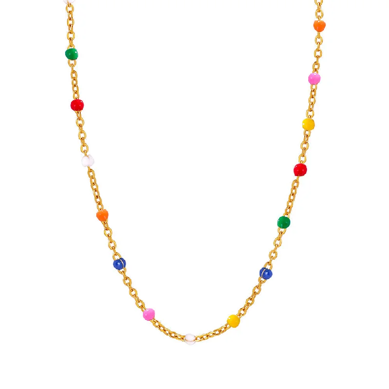 P1566- Colored Drip Oil Necklace