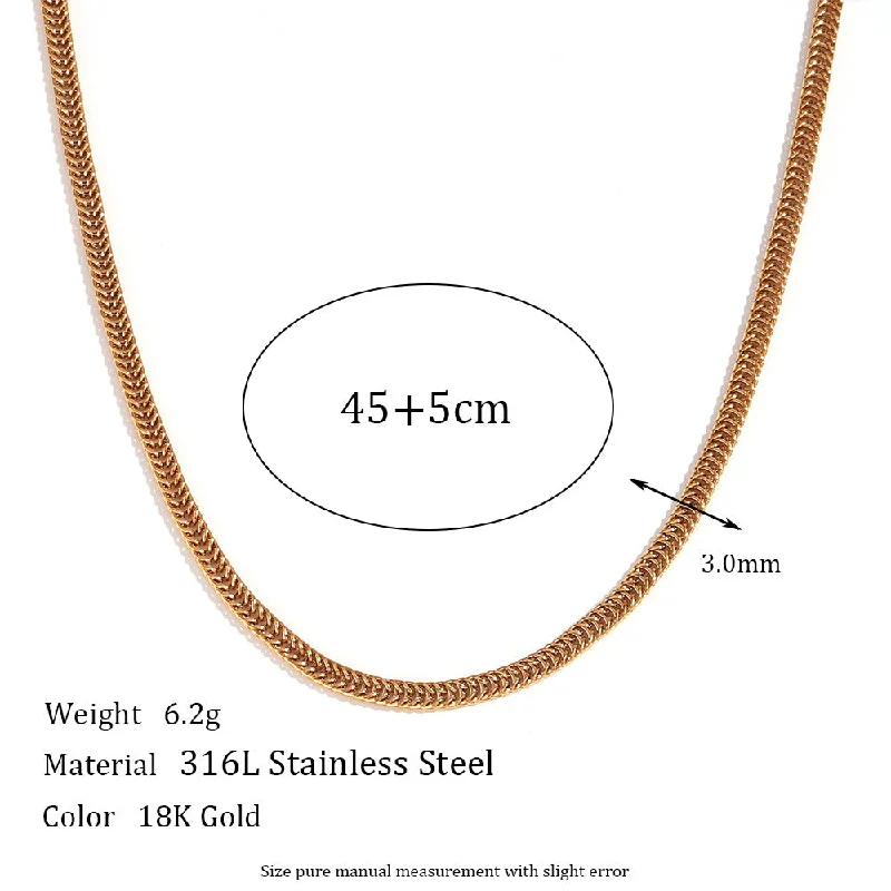 3mm Fox Tail Chain - Gold Necklace -45cm 5cm