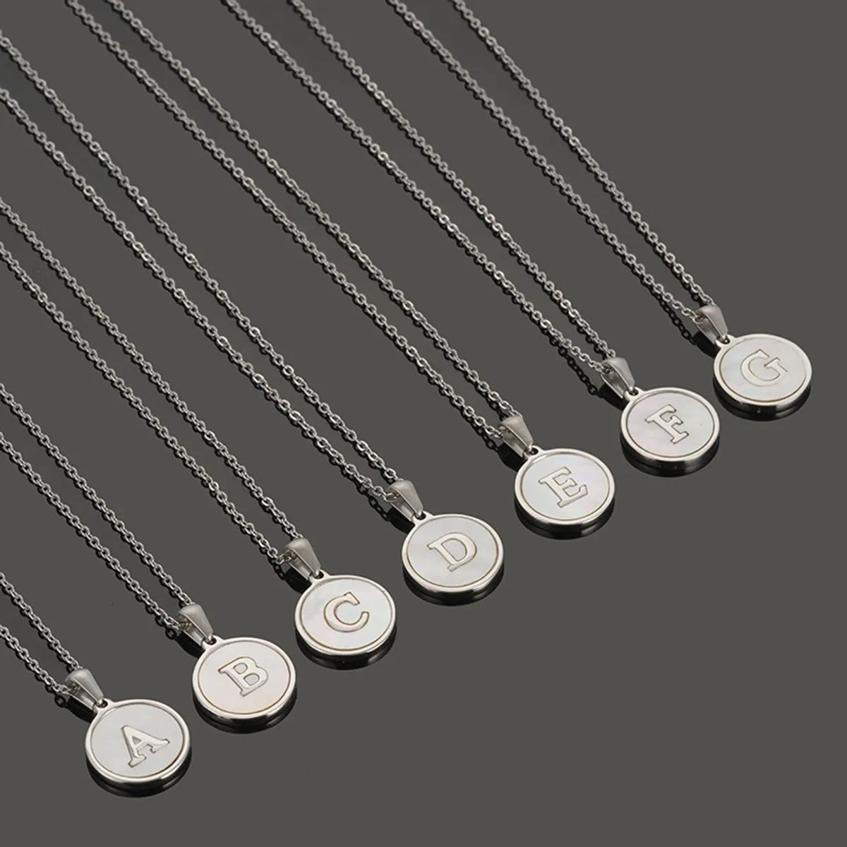 Women’s anniversary necklaces-Simple Style Letter Stainless Steel Polishing Plating Shell Pendant Necklace