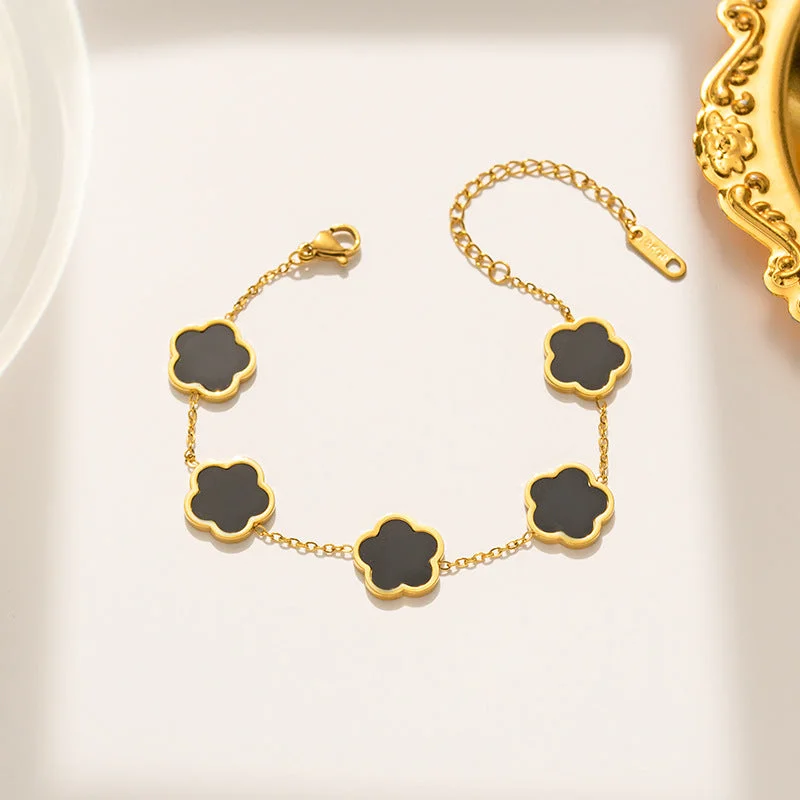 967 Black Shell Bracelet Gold