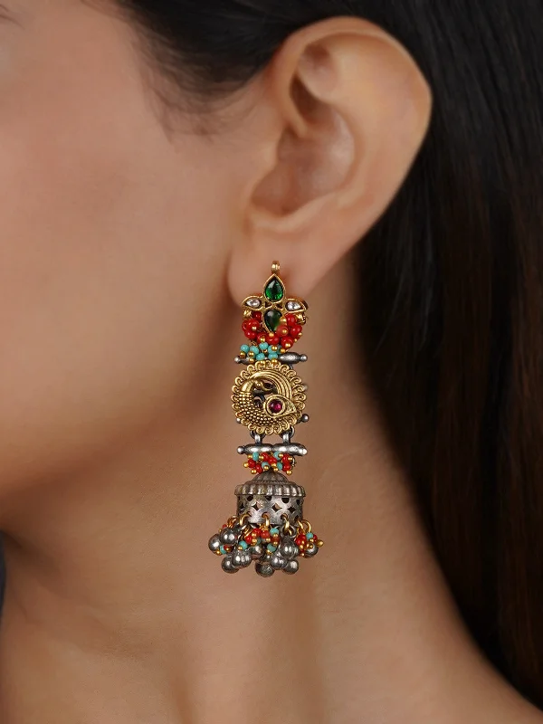 Women's earrings for summer -Multicolor Tribal Earrings - EK-SFEAR398M