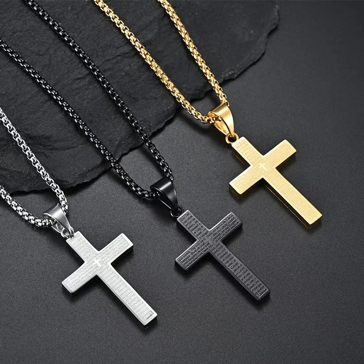 Women’s rose gold necklaces-Casual Simple Style Cross Letter Titanium Steel Plating Unisex Pendant Necklace