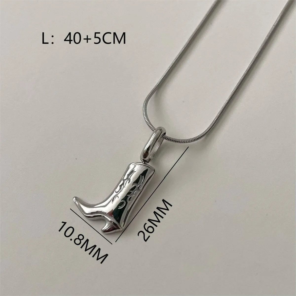 Women’s adjustable necklaces-Cowboy Style Boots Titanium Steel Plating 18k Gold Plated Pendant Necklace