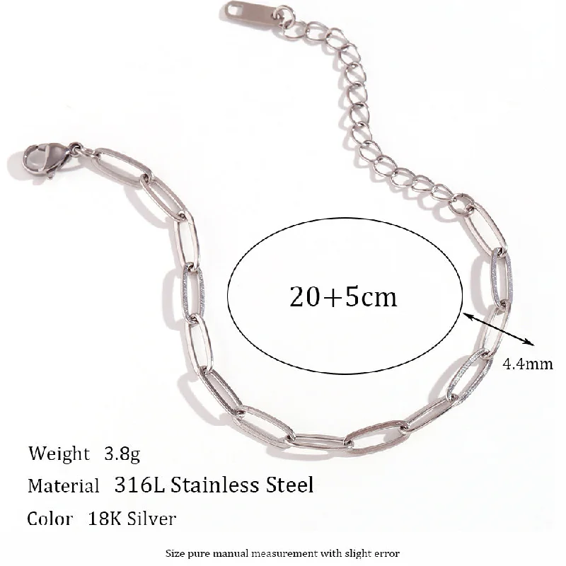 4.4mm paperclip chain - steel foot chain -20cm 5cm