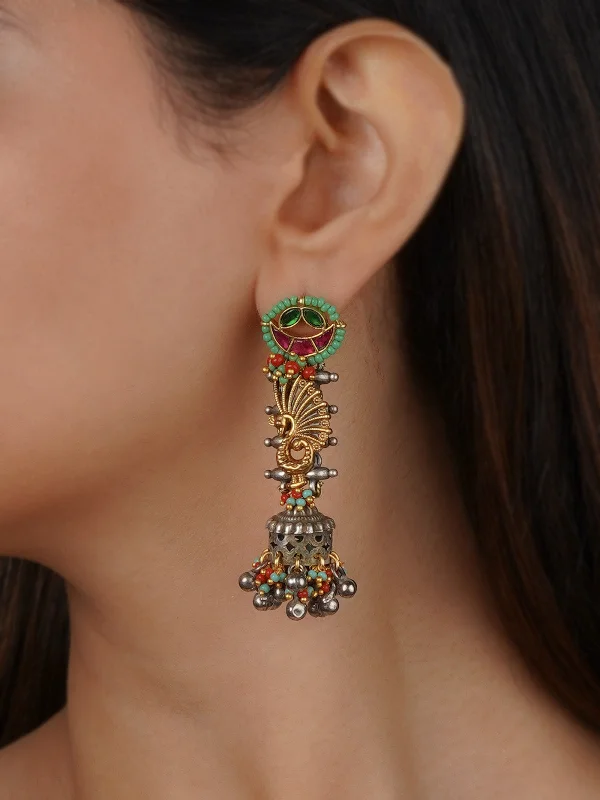 Wedding earrings for women -Multicolor Tribal Earrings - EK-SFEAR401M