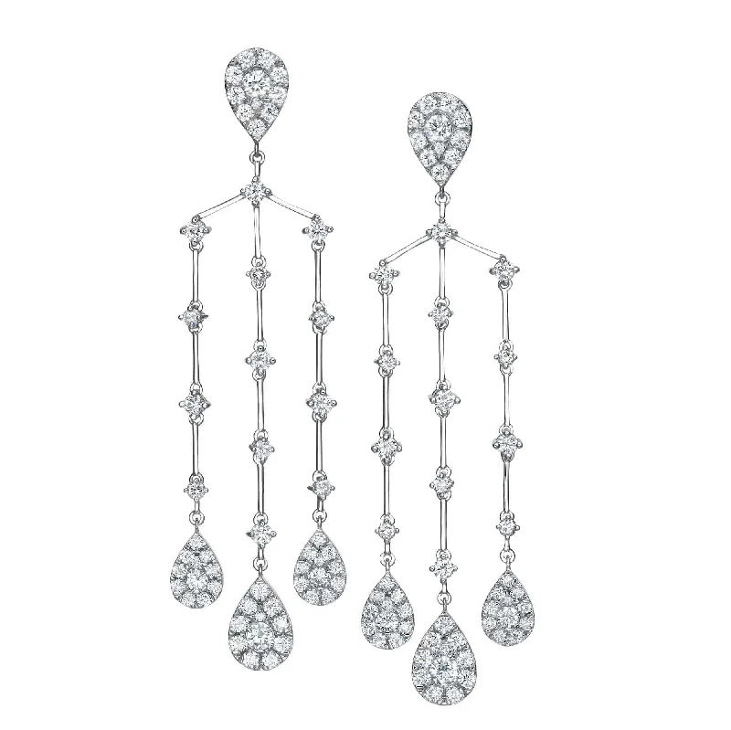 Personalized women's earrings -6.12 ct Illusion Set Chandelier Earrings