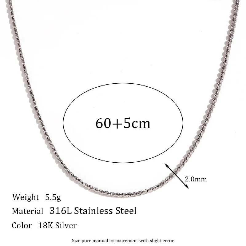 1.8mm S-Chain - Steel Necklace -60cm 5cm