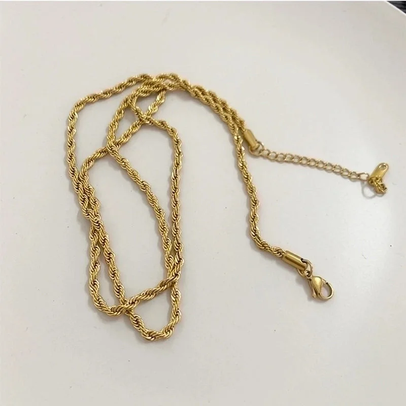 3.0 Gold Titanium Steel Hemp Flowers Chain (50+5)