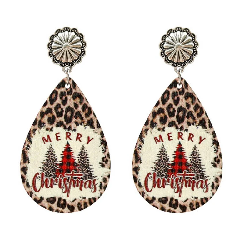 Jewelry women's earrings -Beautiful Southwest Merry Christmas Tree Earrings