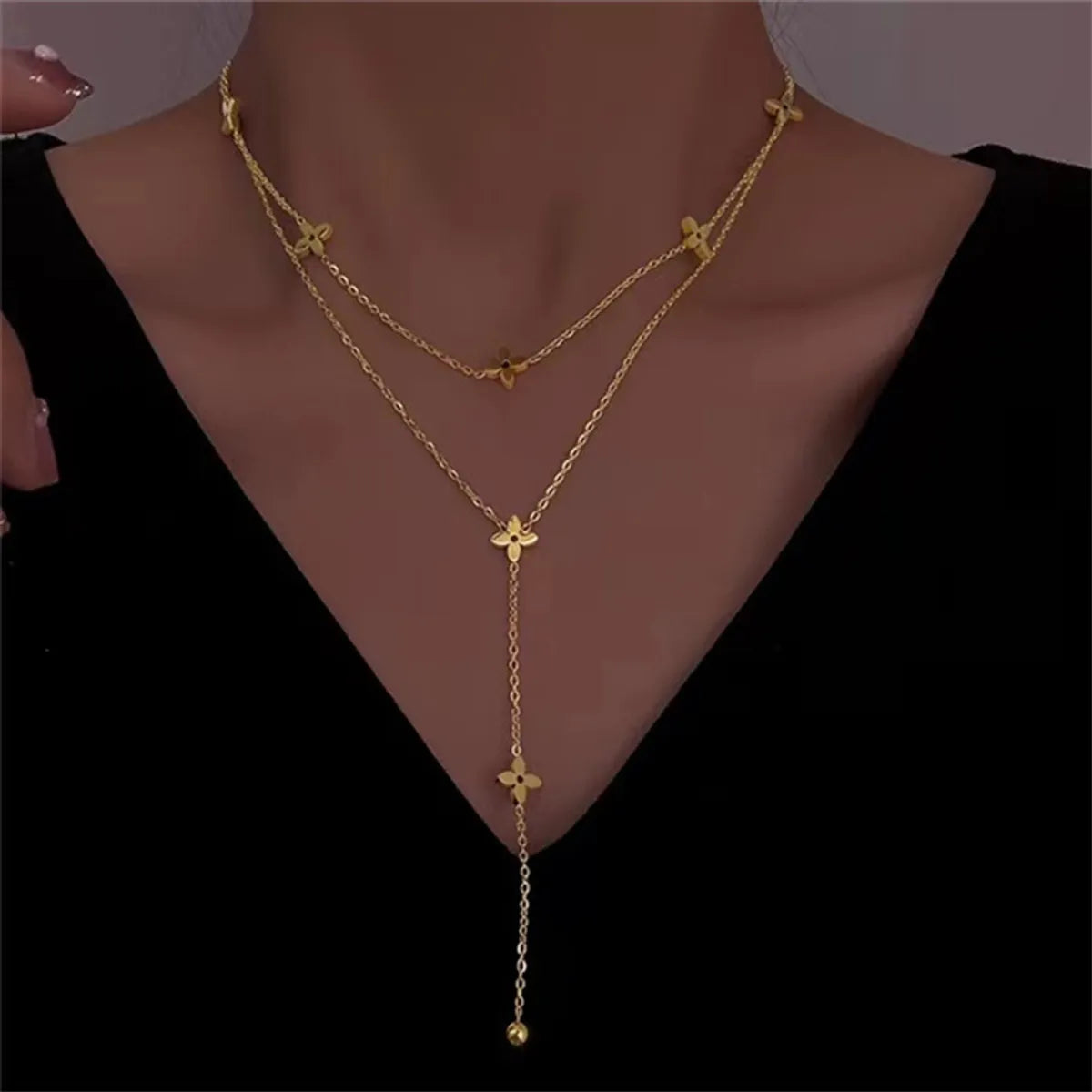 Women’s modern necklaces-Wholesale Jewelry Cartoon Style Solid Color Titanium Steel Plating Pendant Necklace