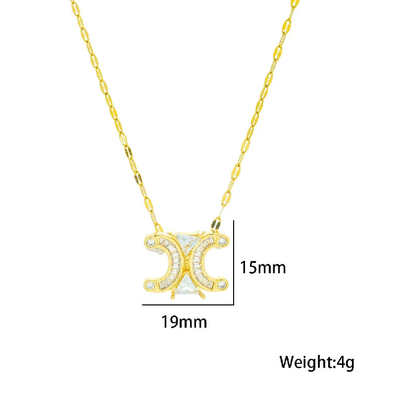 Women’s silver chain necklaces-Moderate Luxury Irregular Geometric Titanium Steel 18K Gold Plated Necklaces