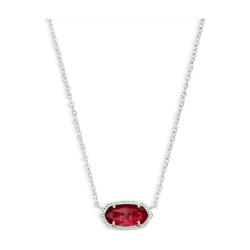 Women’s long pendant necklaces-Kendra Scott Silver Elisa Necklace in Clear Berry