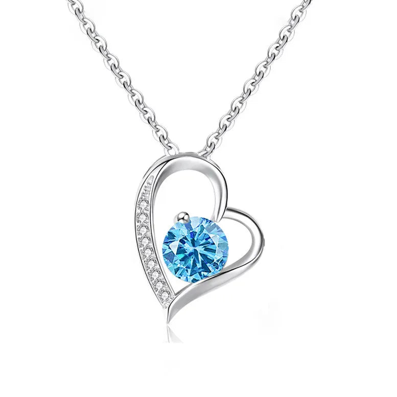 Blue Diamond Pendant O-Shaped Chain