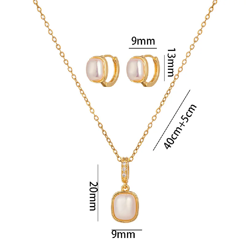 Women’s classic necklaces-Moderate Luxury Pearl Geometric Stainless Steel Electroplating Pendants