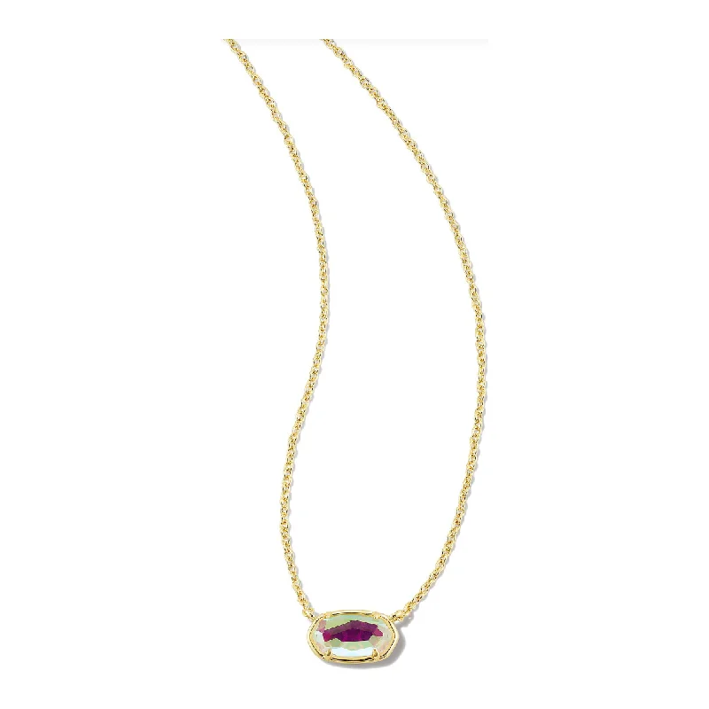 Women’s gold heart necklaces-Kendra Scott Gold Grayson Necklace in Dichroic Glass