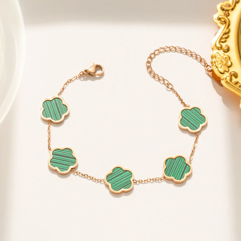 967 Green Shell Bracelet Rose Gold