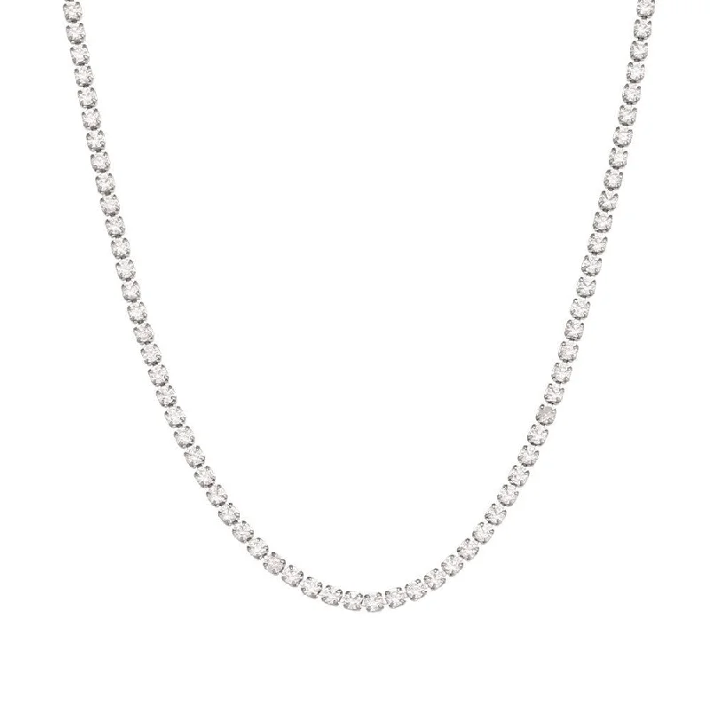 4mm Zircon Necklace 40 5cm Silver