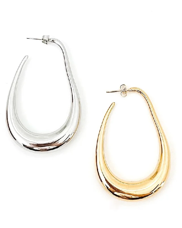 Simple design earrings for women -Edfina Large Hoop Earrings || Choose Color