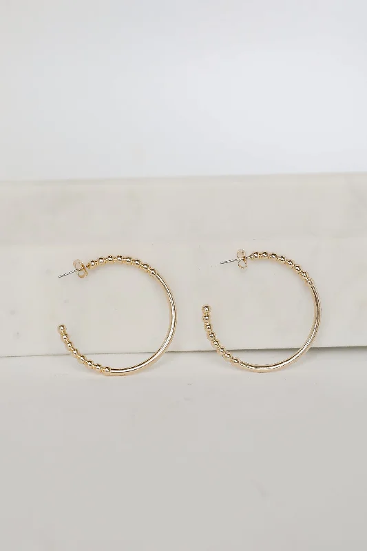 Women's earrings for autumn winter -Eden Gold Hoop Earrings