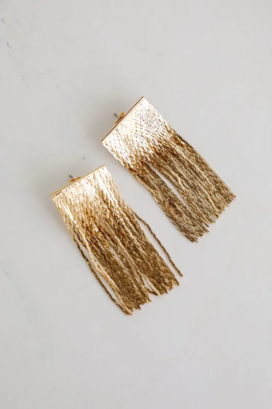 Transparent women's earrings -Finley Fringe Chain Earrings