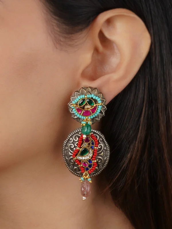 Graceful women's earrings -Multicolor Tribal Earrings - EK-SFEAR428M