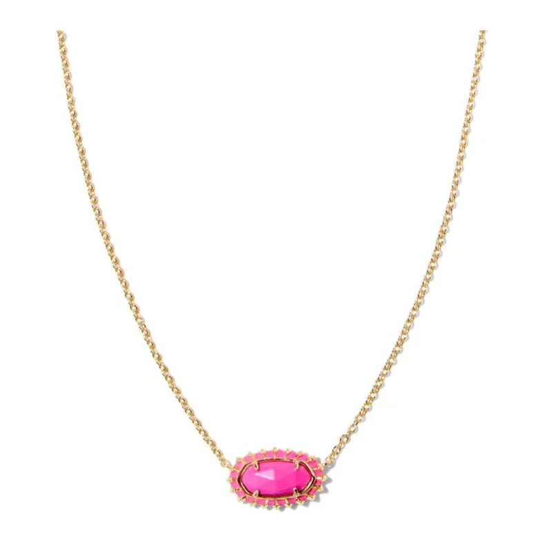 Women’s classic necklaces-Kendra Scott  Elisa Gold Color Burst Necklace in Neon Pink Magnesite