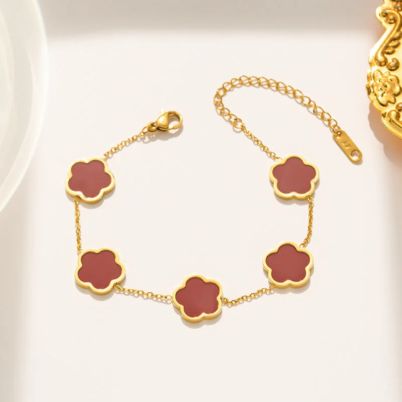 967 Red Shell Bracelet Gold