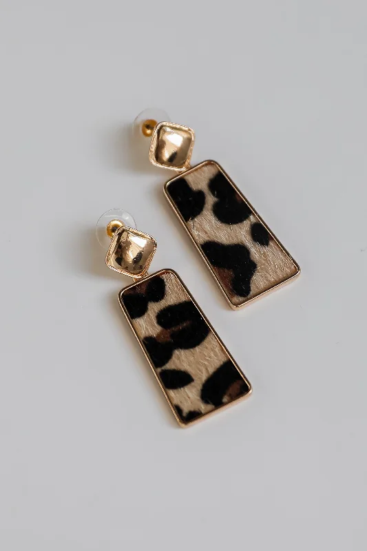 Fashion brand women's earrings -Serena Leopard Drop Earrings