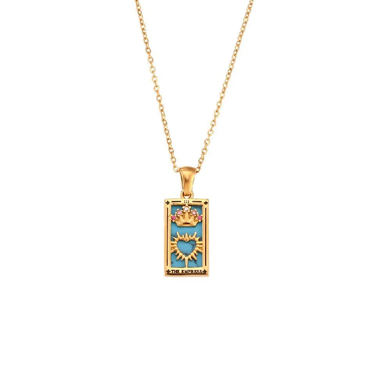 Rectangular Drop Oil Zircon Tarot - Empress