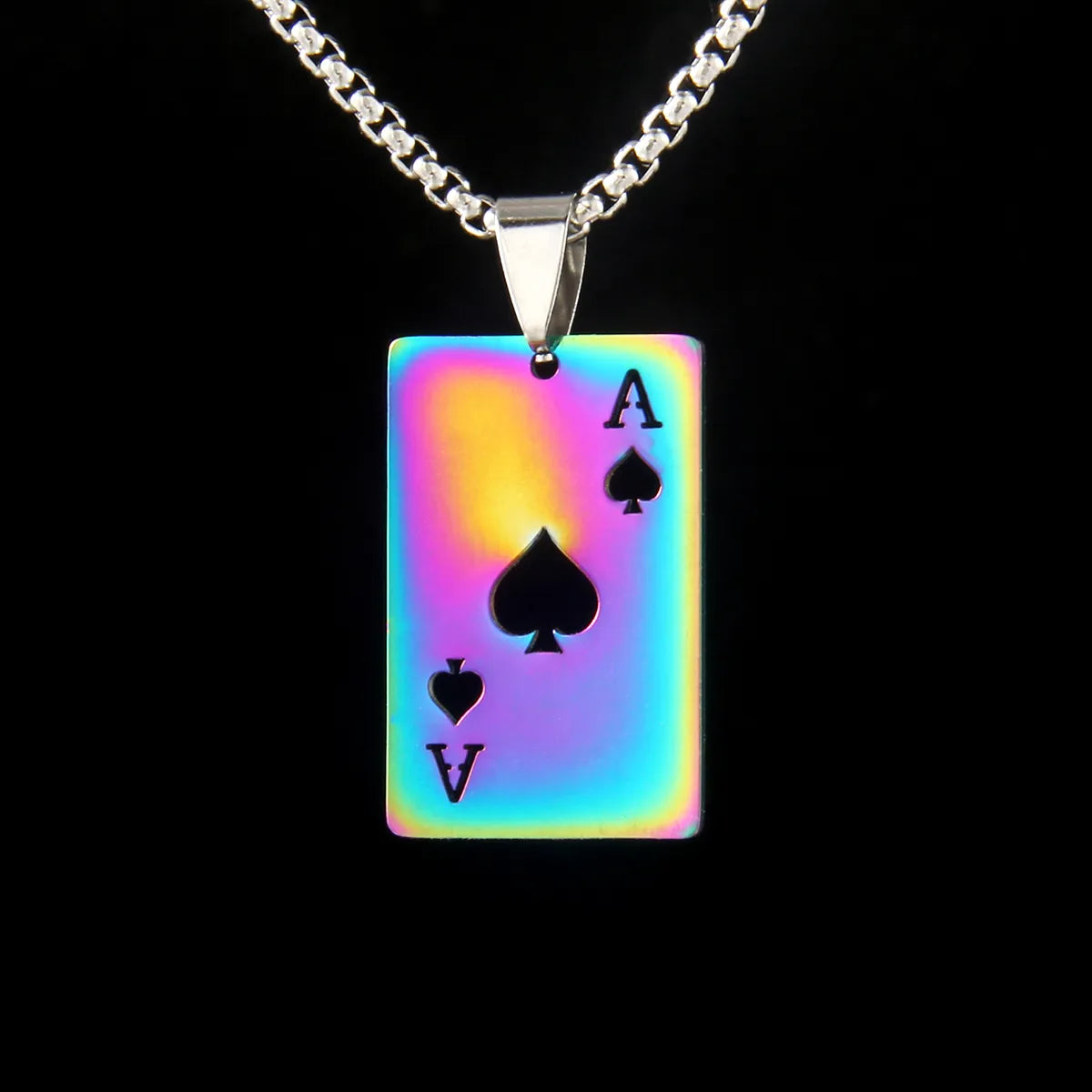 Women’s diamond choker necklaces-Basic Modern Style Classic Style Poker 201 Stainless Steel Unisex Pendant Necklace