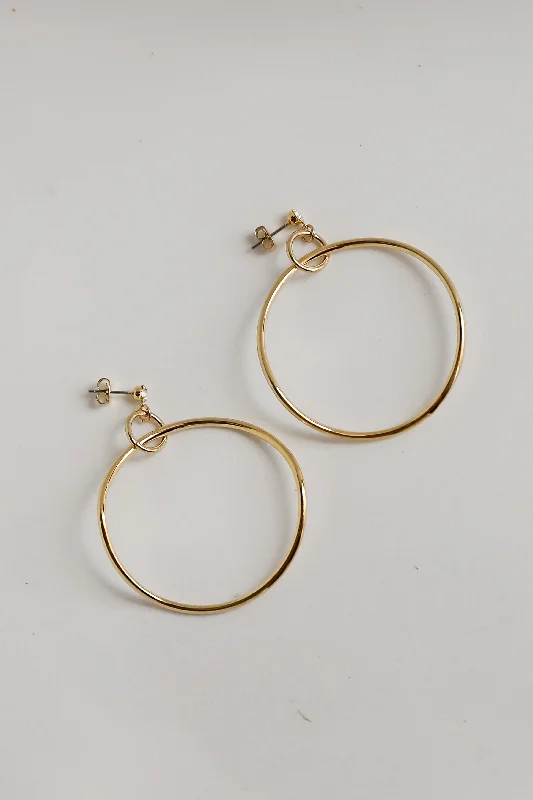 Transparent women's earrings -Juliette Gold Circle Statement Earrings