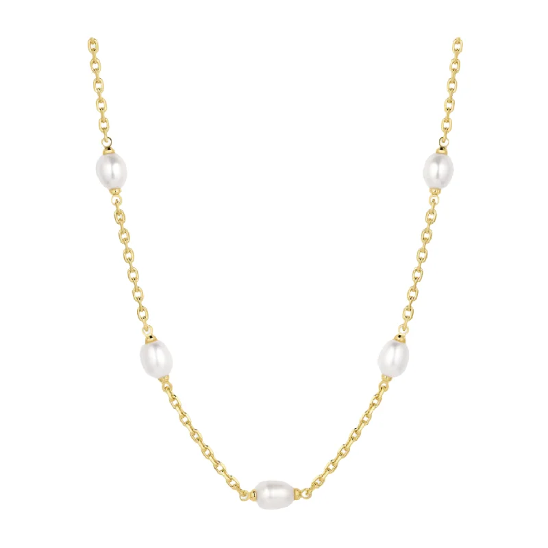 Women’s statement chain necklaces-Gorjana Gold Phoebe Pearl Necklace